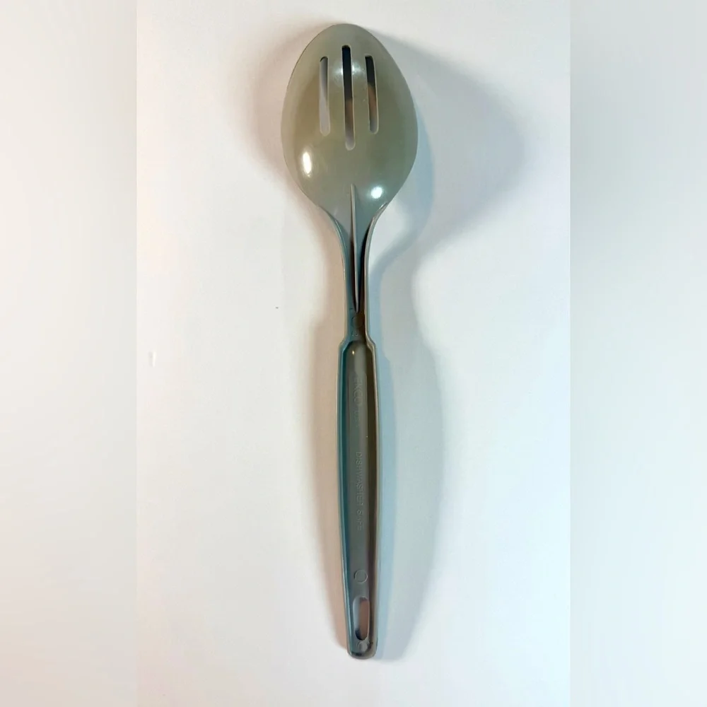 Vintage Ekco Nylon Plastic Slotted Serving Spoon Gray 11”